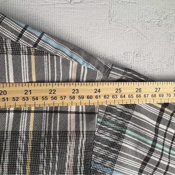 VTG Expressions XL Men's Colorful Pastel Plaid Aztec Print Button Up Shirt - Picture 5 of 10